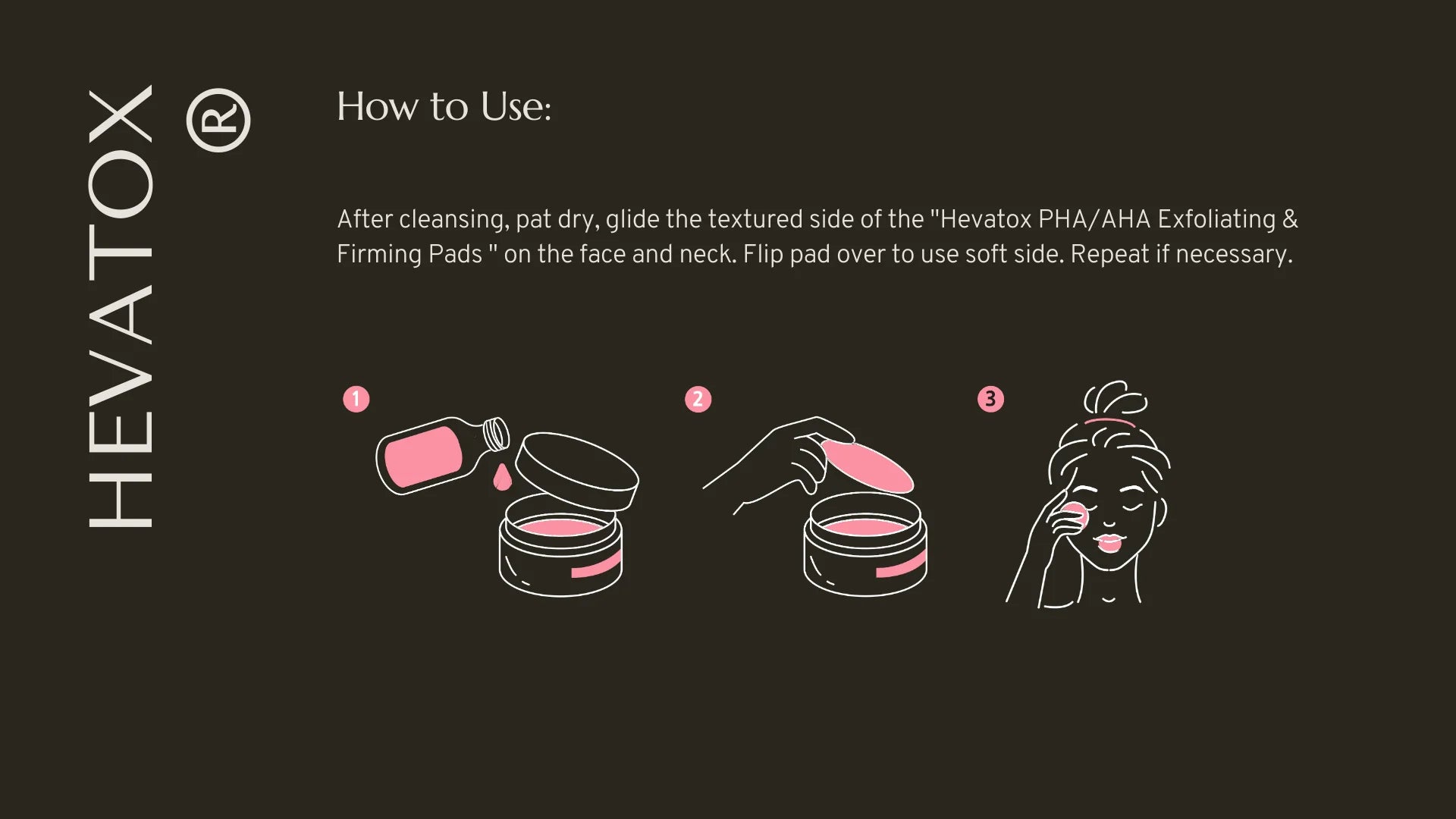 HEVATOX® PHA/AHA Exfoliating & Firming Pads